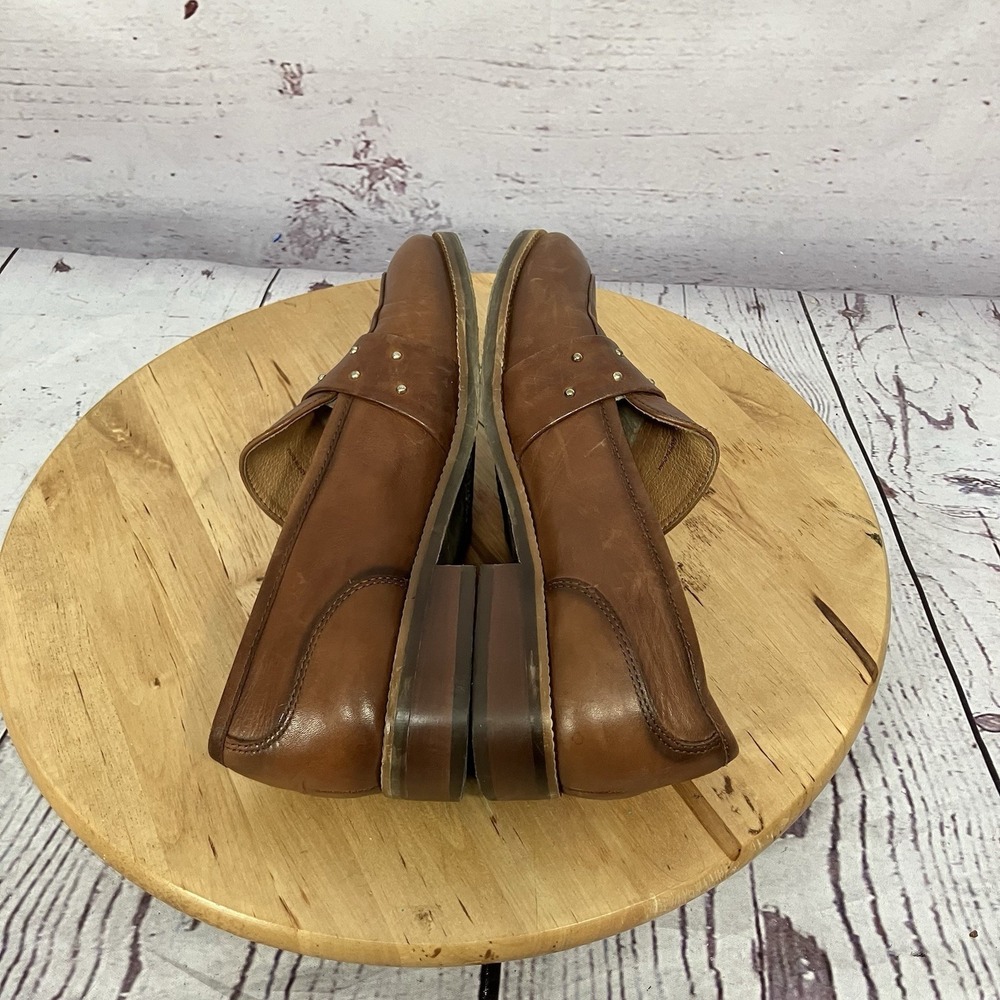 Pikolinos Brown Leather Loafers Womens 7.5 EU 38 Studded Comfort Slip On - Picture 6 of 10